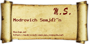 Modrovich Semjén névjegykártya